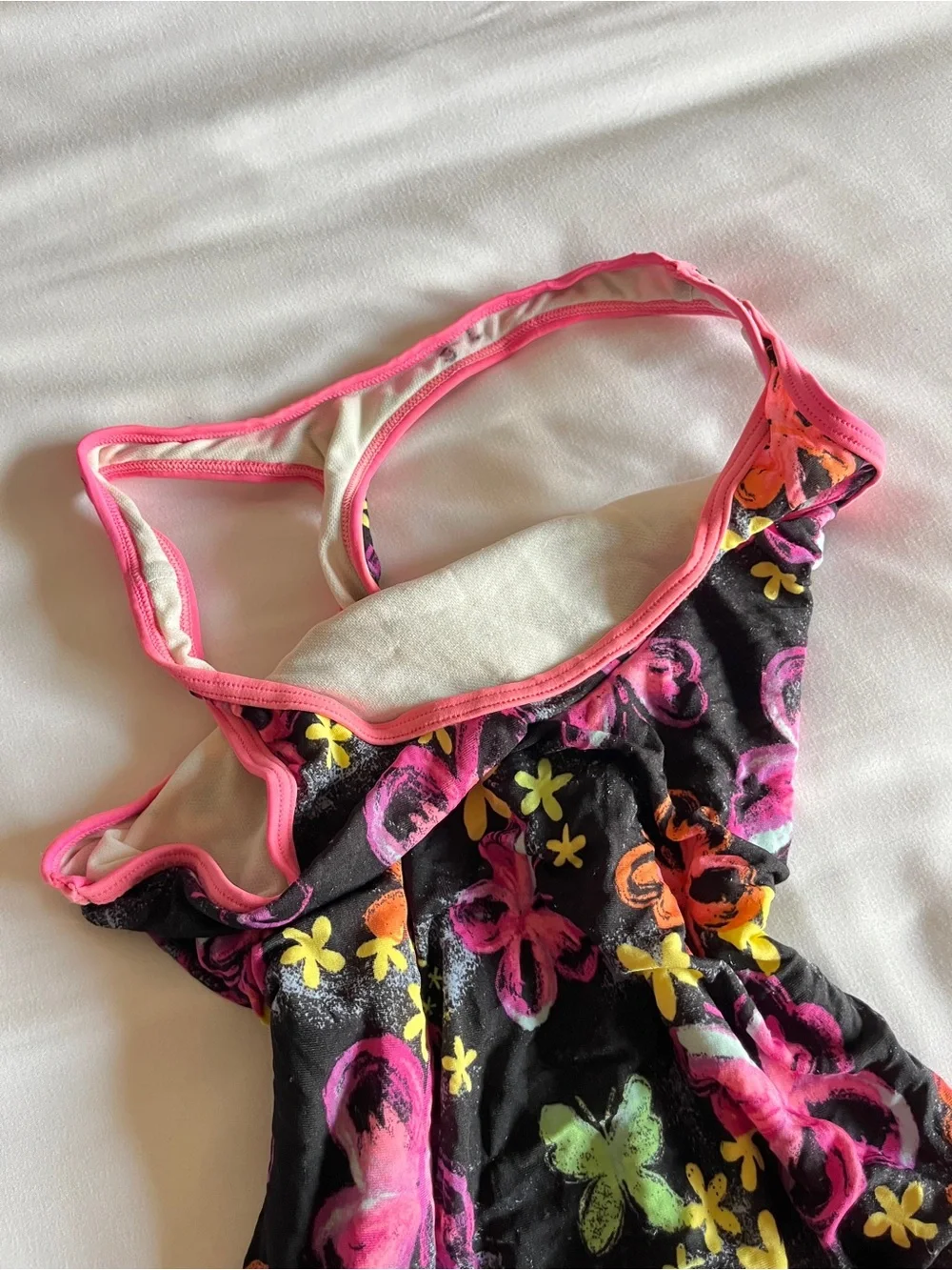 Speedo Girls Floral Butterfly Racerback One Piece Swimsuit Swimwear Size 14